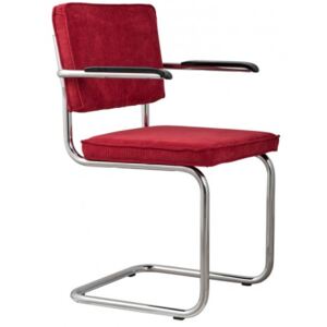 Zuiver Židle s područkou Ridge Rib red