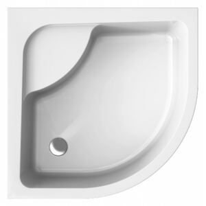 Hluboká akrylátová sprchová vanička s integrovaným sedátkem - čtvrtkruh Pako 3 90x90x24 (90x90x39,5 cm | R 55 cm) | Polimat Polimat 90 x 90 cm Pako