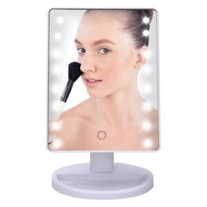 BEZDOTEKU Kosmetické make-up zrcátko s led osvětlením bílé