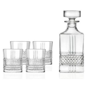 Lyngby Glas Karafa a sklenice na whisky set Brillante (5 ks)