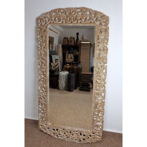 Zrcadlo THAI DREAM béžové, 150x76 cm,teakové dřevo, ruční práce, Thajsko