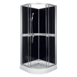 Sprchový box čtvrtkruhový Cessla 80 černý (79x79x210 cm) | Novoterm