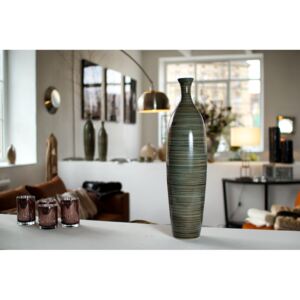 Váza Stripes H63 materiál: kamenná, barva: olivová, užití: interiérové, výška do:: 65, průměr: 15