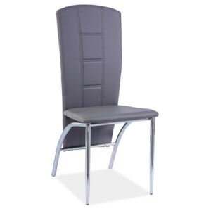 Jídelní čalouněná židle v šedé barvě na kovové konstrukci KN1075
