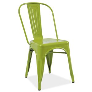 Industriální jídelní kovová židle v zelené barvě KN380