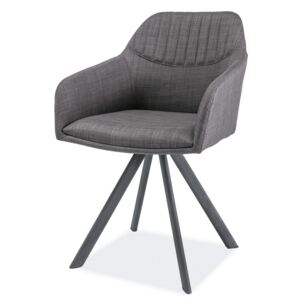 Jídelní čalouněná židle v šedé barvě s kovovou konstrukcí v šedé barvě typ II KN904