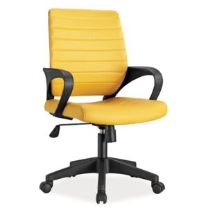Otočné kancelářské křeslo ve žluté barvě na kolečkách KN570