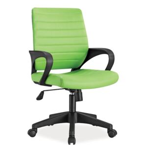 Otočné kancelářské křeslo v zelené barvě na kolečkách KN570