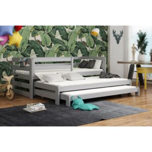 Dětská postel s přistýlkou 80x180 ZORKA - světle šedá