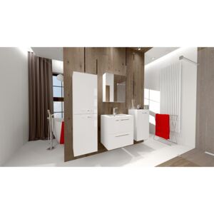 Koupelnový nábytek Honolulu, Sifon k umyvadlu: ne, Barva: bílá + luxe blanco + zrcadlo, Baterie: bez baterie