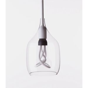 Stropní lampy Vessel DECODE - čiré velikost: malý, barva skla: čiré, barva zavěšení: bílá s bílým kabelem