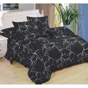 Bavlissimo 7-dílné povlečení abstrakce bavlna/mikrovlákno černá 140x200 cm na dvě postele
