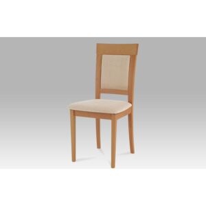 Jídelní židle dřevěná dekor buk a potah béžová látka BC-3960 BUK3