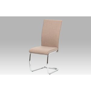 Jídelní židle v kombinaci látky a ekokůže v barvě cappuccino DCL-455 CAP2