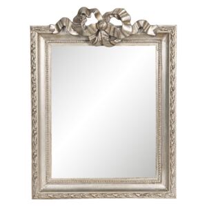 Vintage stříbrné zrcadlo s dekorací mašle - 25*2*34 cm