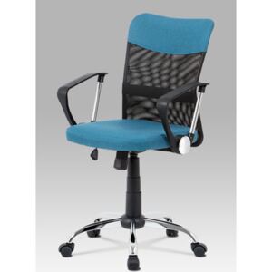 Kancelářská nastavitelná židle z modré látky s houpacím mechanismem KA-V202 BLUE
