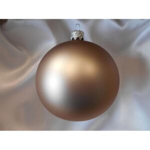 Velká vánoční koule 4 ks - světle hnědá matná