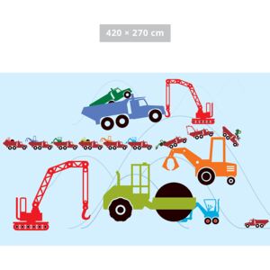 Dětská obrazová tapeta náklaďáky Velikost: 420 × 270 cm