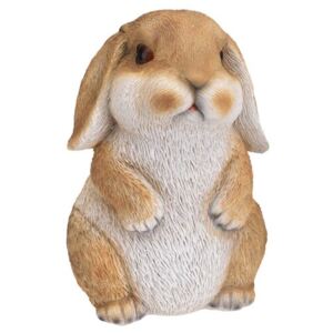 Polyresinová dekorace sedící králík Bunn hnědá, 15 cm