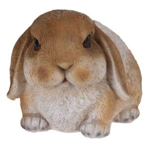 Polyresinová dekorace ležící králík Bunn hnědá, 15 cm