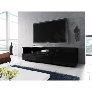 TV stolek Mazzanta, Barva: černý / černý lesk