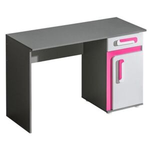Dětský psací stůl Petito PT09, Barva: antracit / bílá + růžová