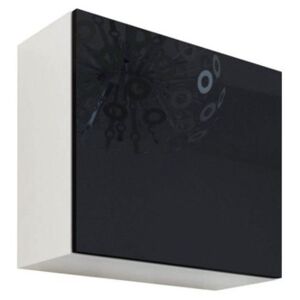 Čtvercová skříňka Zigo, Barva: bílá / černý lesk