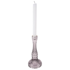 Skleněný svícen Candle Holder Gem L 22 cm Present Time (Barva- šedá,sklo)