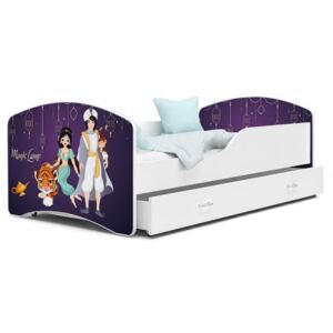 Dětská postel IGOR 80x140 cm v bílé barvě se šuplíkem MAGIC LAMP