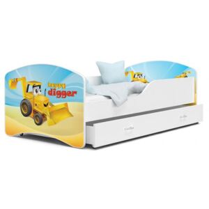 Dětská postel IGOR 80x140 cm v bílé barvě se šuplíkem BAGR