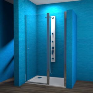 Otevíravé sprchové dveře s pevným postranním dílem ESDKR 1-1/90 R S-WO E (90x190 cm / výplň Transparent - Water Off) | Teiko Teiko ESDKR 90 cm
