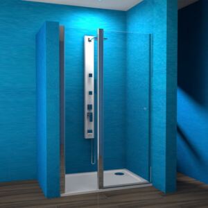 Otevíravé sprchové dveře s pevným postranním dílem ESDKR 1-1/90 L S-WO E (90x190 cm / výplň Transparent - Water Off) | Teiko Teiko ESDKR 90 cm