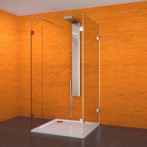 Třídílná sprchová stěna NSSU3 R S-WO (100x100x200 cm / výplň Transparent - Water Off) | Teiko Teiko NSSU 100 cm
