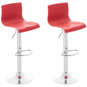 2 ks / set barová židle Hoover plast chrom, červená