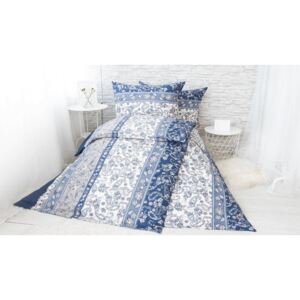 XPOSE ® BAVLNĚNÉ POVLEČENÍ na 2 postele - Kara tmavě modrá 140x200/70x90cm