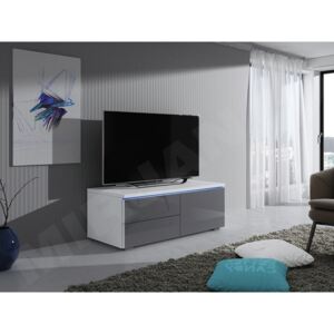 TV stolek Cleo XI P, Barva: bílý / šedý lesk
