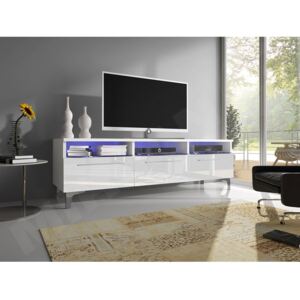 TV stolek Cleo II-W, Barva: bílá / bílý lesk