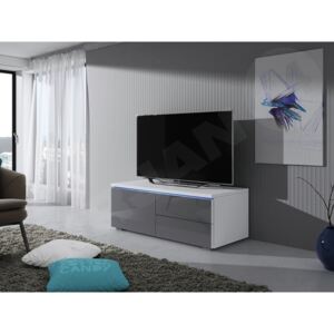 TV stolek Cleo XI L, Barva: bílý / šedý lesk