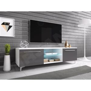 TV stolek Cleo XIII-W, Barva: bílý / šedý lesk