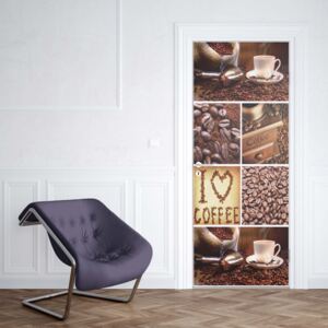 GLIX Fototapeta na dveře - GLIX I Love Coffee Squares | 91x211 cm