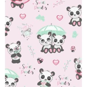 Bavlna tisk - Pandy na růžové | RTex