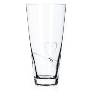 Diamante skleněná váza s motivem srdce Romance 25 cm