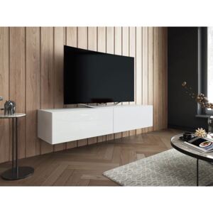 TV stolek Koda 150, Barva dřeva: Bílá + Lesk bílý