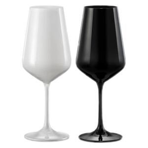 Crystalex Sklenice na víno BLACK&WHITE ONE 450 ml, 2 ks Sklenice: Černobílé