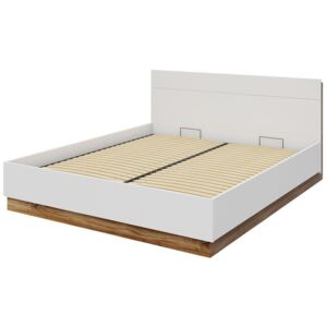 Postel Dentro DT-02, Rozměr postele: 180 x 200 cm, Barva: bílý + bílý + dub stirling