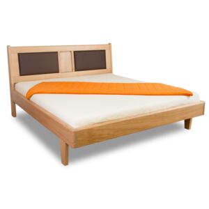 Krajča Manželská postel z masivu Frontera 160 x 200 cm (dub) Povrchová úprava: Rio, Druh dřeva: Dub, Barva čalounění: Bílá