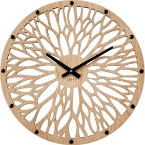 Dřevěné nástěnné hodiny 49 cm - světle hnědé, Lavvu