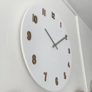 Dřevěné nástěnné hodiny 50 cm - bílé, Lavvu