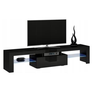 EmaHome Televizní stolek s úložným prostorem DEKO 160 - černý lesk