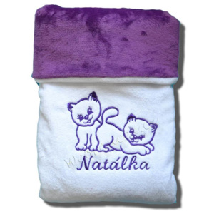 WeBrouček deka se jménem pro miminko do kočárku - koťata (welsoft)